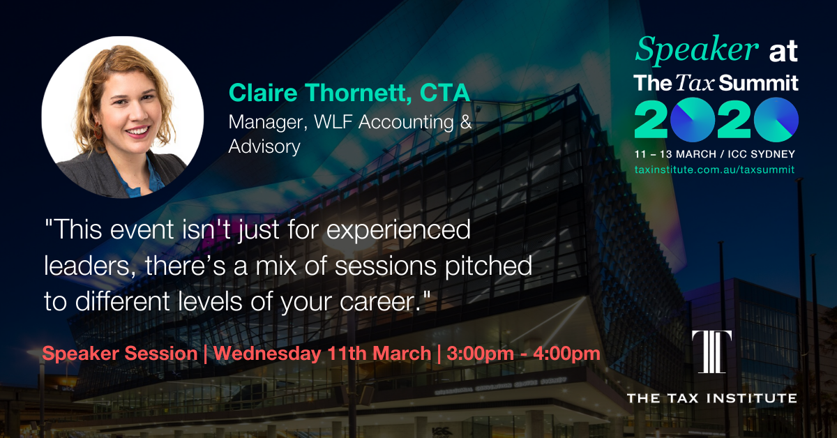 Claire Thornett explains that The Tax Summit isn't just for experienced leaders, there's a mix of sessions pitched to different levels of your career.